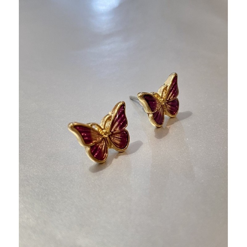 pendientes mariposa violeta
