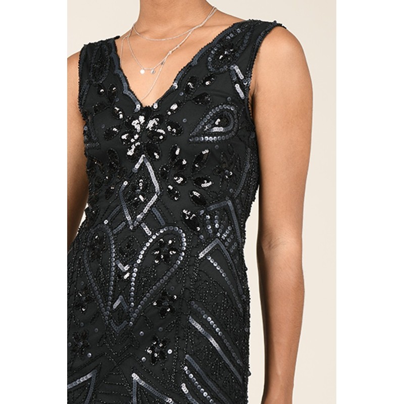 VESTIDO SIN MANGA CON  LENTEJUELAS