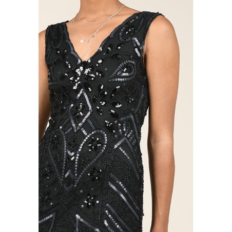 VESTIDO SIN MANGA CON  LENTEJUELAS