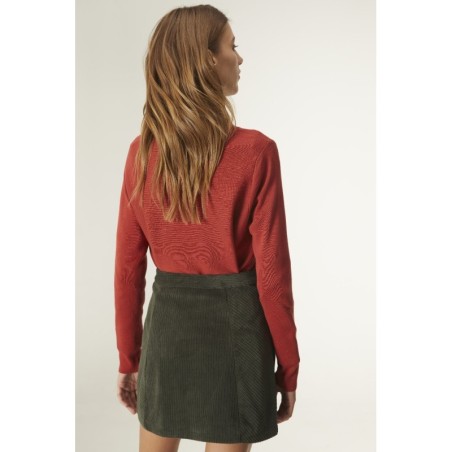 FALDA CORTA EVASÉ  EN PANA VERDE