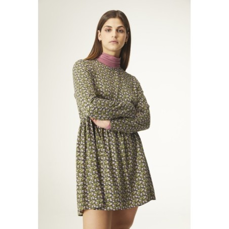 VESTIDO  BABYDOLL CON ESTAMPADO DE CAMPANILLAS