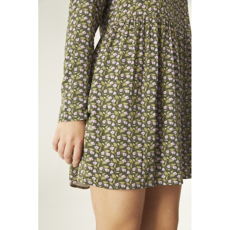 VESTIDO  BABYDOLL CON ESTAMPADO DE CAMPANILLAS