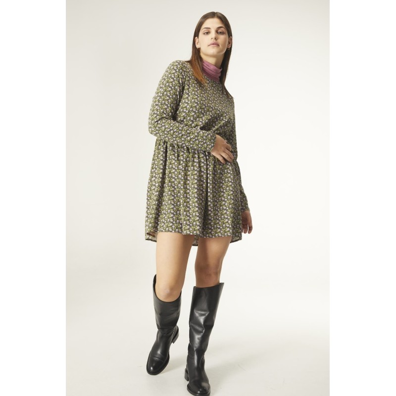 VESTIDO  BABYDOLL CON ESTAMPADO DE CAMPANILLAS