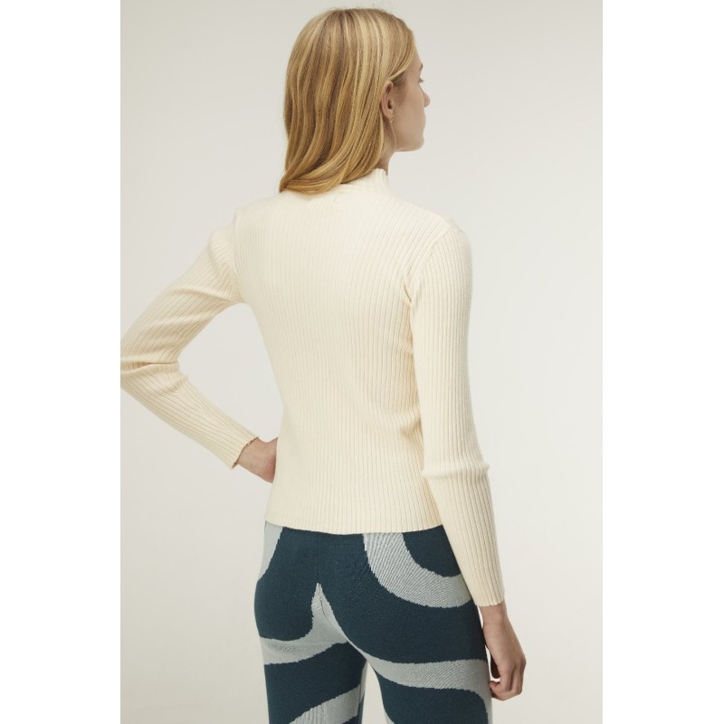 JERSEY CANALÉ CUELLO ALTO M/LARGA BLANCO