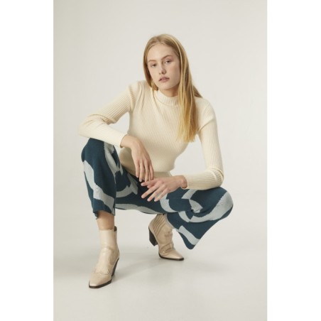 JERSEY CANALÉ CUELLO ALTO M/LARGA BLANCO