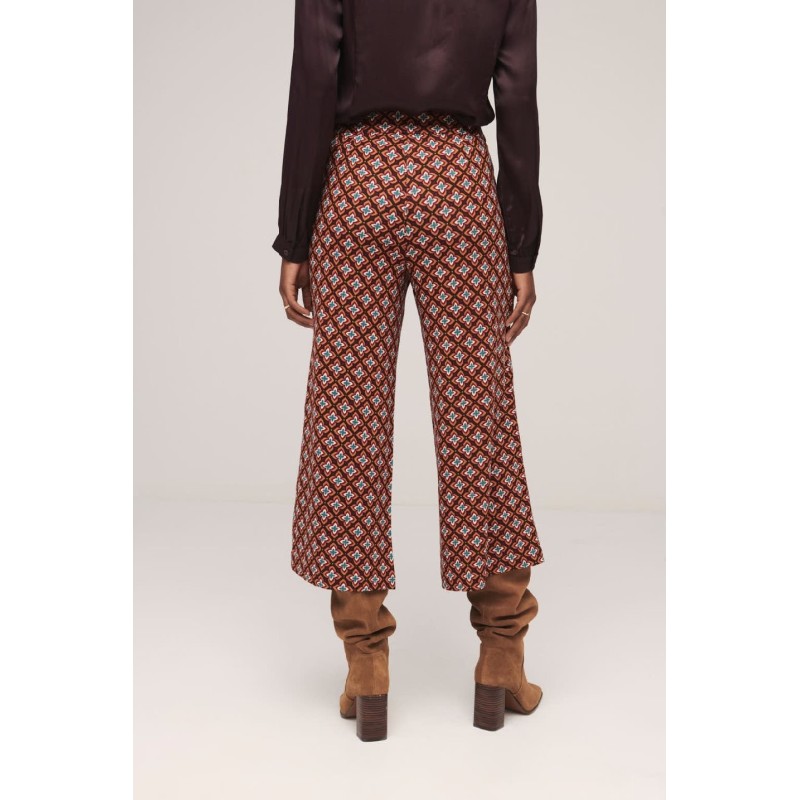 PANTALÓN CROP FLUIDO NARANJA.