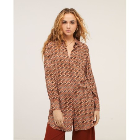 CAMISA TIPO TÚNICA ,NARANJA.