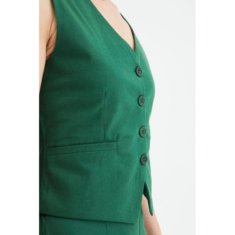 CHALECO DE ALGODÓN LIGERO CON BOTONES.