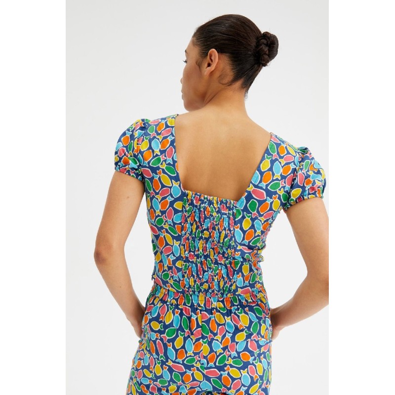 TOP CORTO CON NUDO Y ANIMAL PRINT