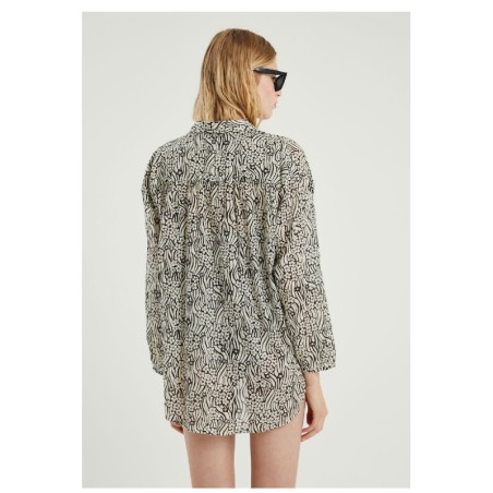32C/43910 CAMISA OVERSIZE MANG LAR FLORES