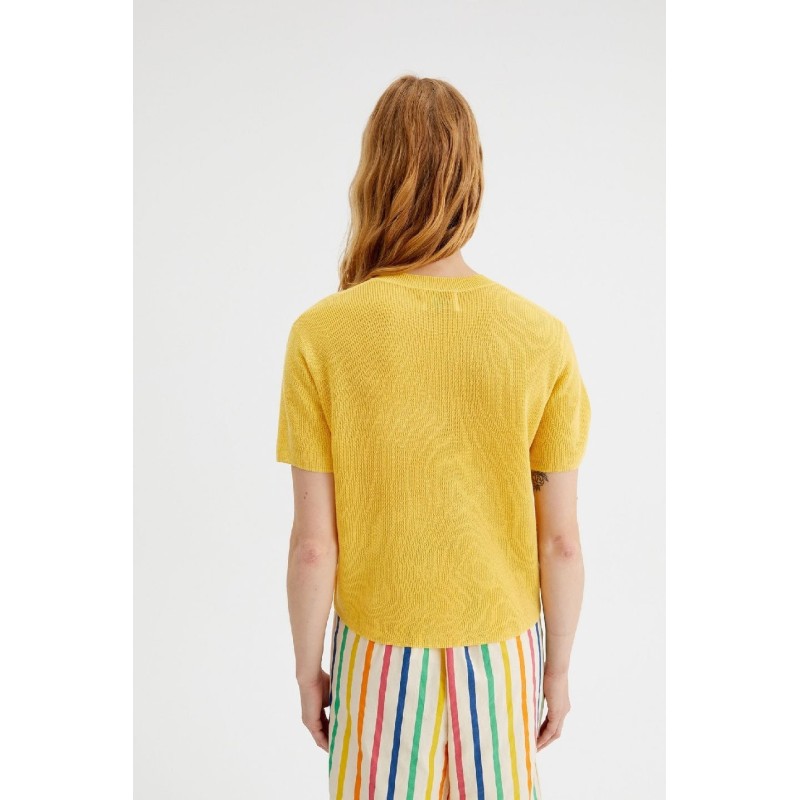JERSEY DE PUNTO FINO M/C AMARILLO.