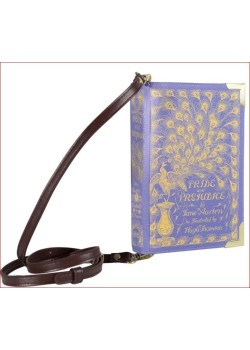 ORGULLO Y PREJUICIO,BOLSO LIBRO,BANDOLERA,MONEDERO,MORADO. 2