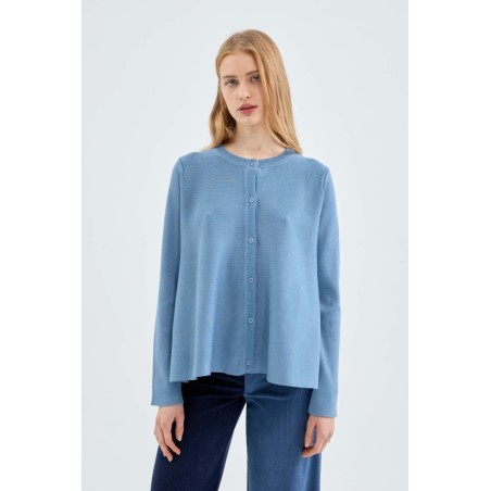 CHAQUETA DE PUNTO FINO EVASÉ,GRIS.