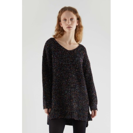 VESTIDO CORTO DE PUNTO BRILLANTE,MULTICOLOR.