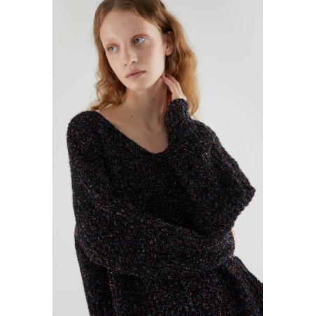 VESTIDO CORTO DE PUNTO BRILLANTE,MULTICOLOR.