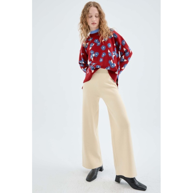 PANTALÓN LARGO RECTO DE PUNTO.