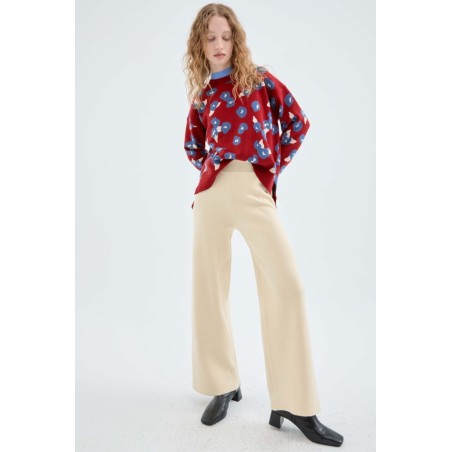 PANTALÓN LARGO RECTO DE PUNTO.