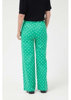 PANTALÓN VAQUERO RECTO LUNARES VERDE. 2
