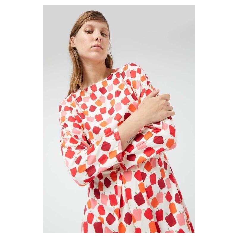 VESTIDO MIDI ESTAMPADO PIMIENTOS.