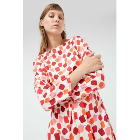 VESTIDO MIDI ESTAMPADO PIMIENTOS.