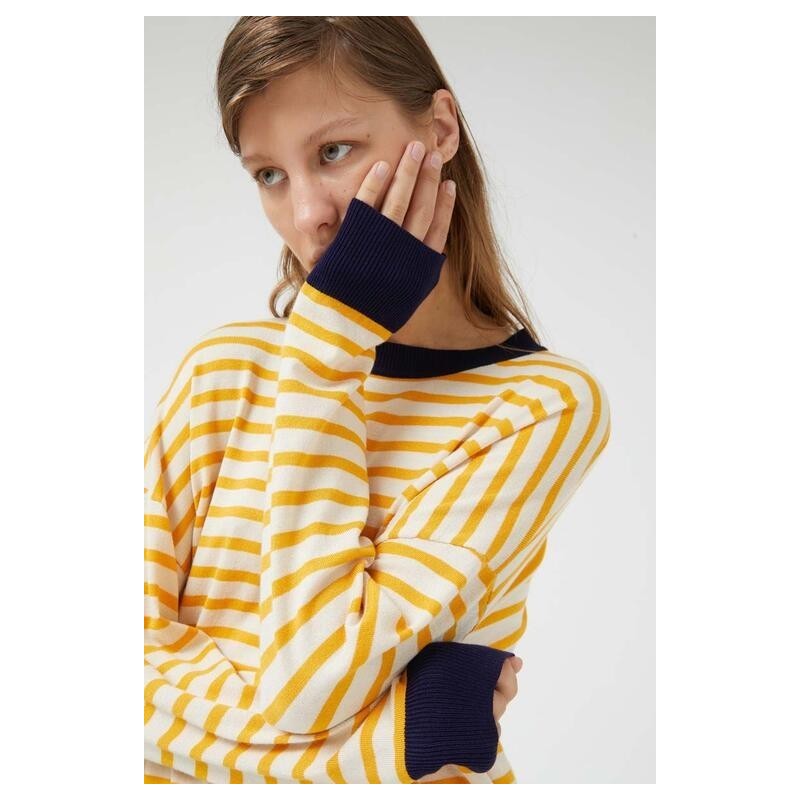 JERSEY OVERSIZE RAYAS AMARILLAS.