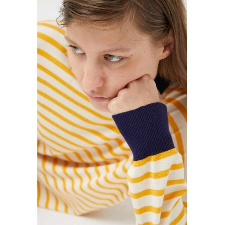 JERSEY OVERSIZE RAYAS AMARILLAS.