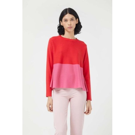 JERSEY PUNTO EVASÉ BICOLOR ROJO Y ROSA.