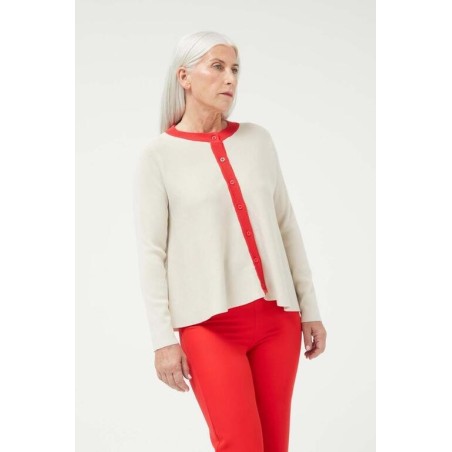 CHAQUETA PUNTO EVASÉ CREMA.