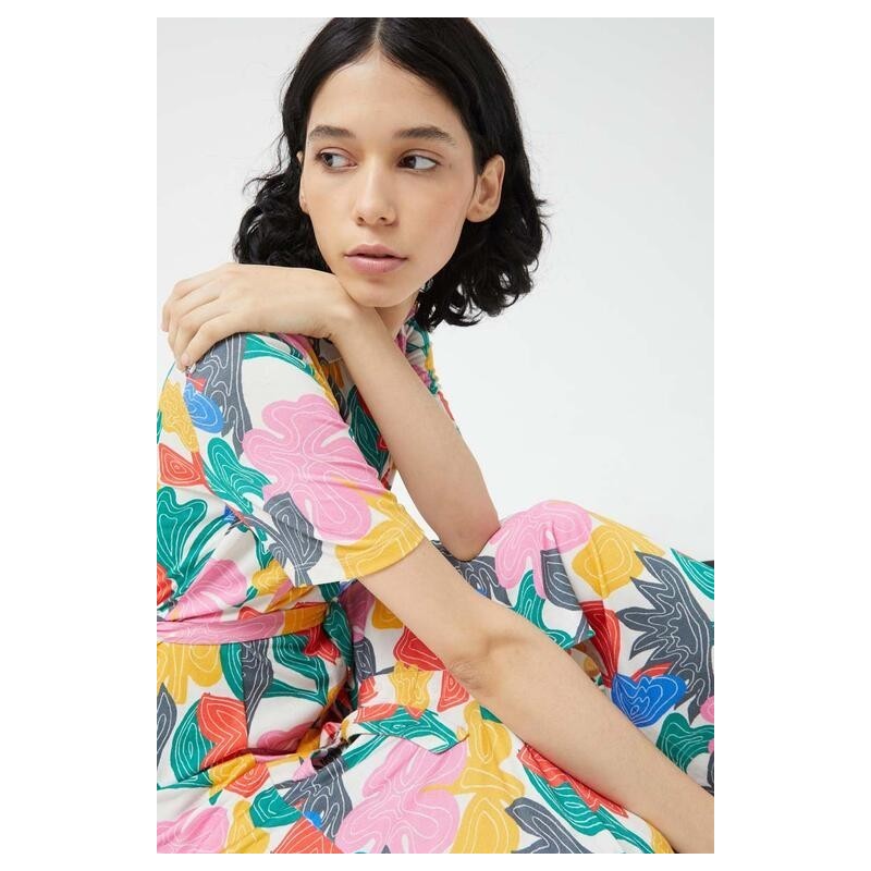 VESTIDO LARGO CAMISERO,CON ESTAMPADO FLORAL.