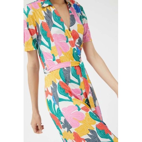 VESTIDO LARGO CAMISERO,CON ESTAMPADO FLORAL.