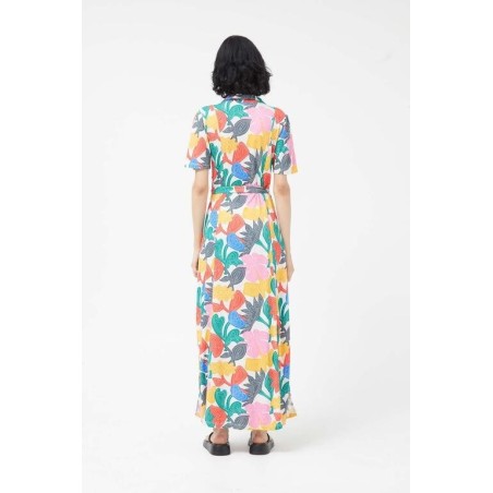 VESTIDO LARGO CAMISERO,CON ESTAMPADO FLORAL.