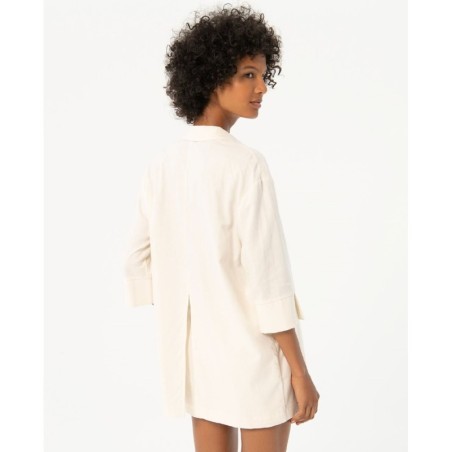 CAMISA LARGA EN VISCOSA-LINO.