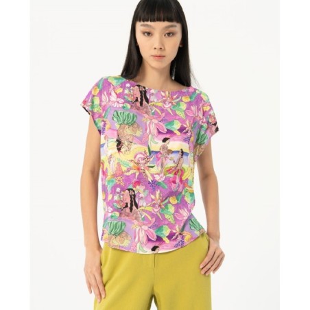 Blusa escote barco sin mangas