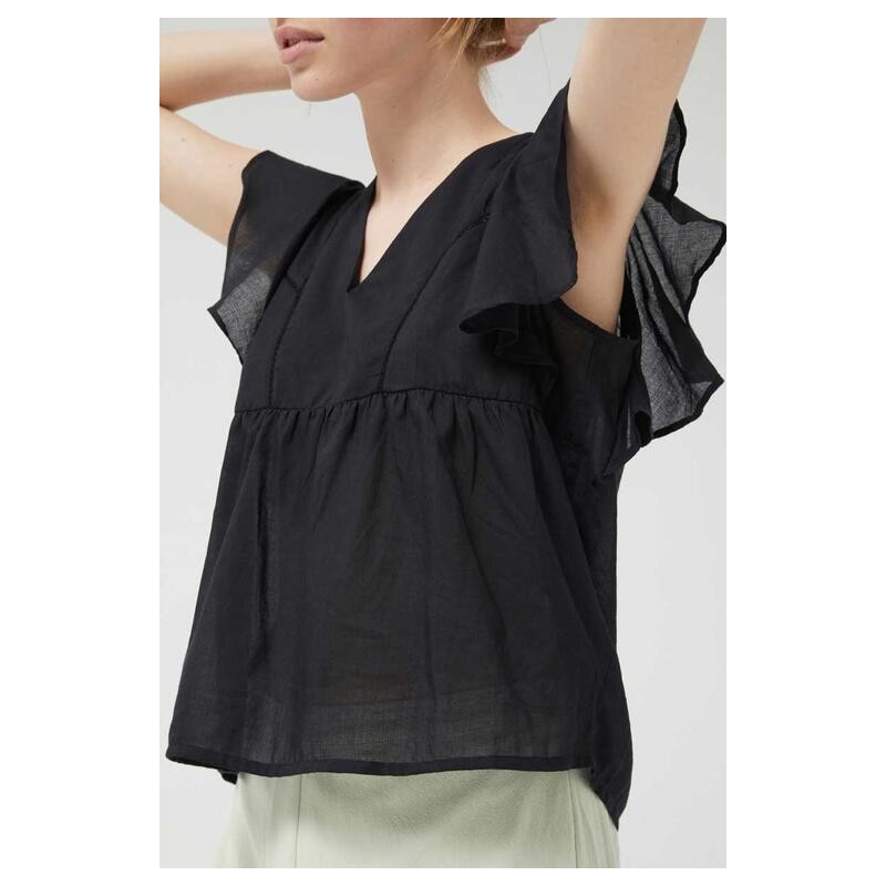 TOP ESCOTE PICO SIN MANGAS.