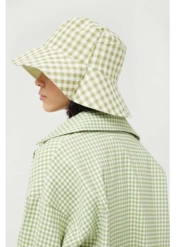 SOMBRERO REVERSIBLE VICHY VERDE. 2