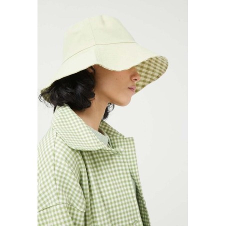 SOMBRERO REVERSIBLE VICHY VERDE.
