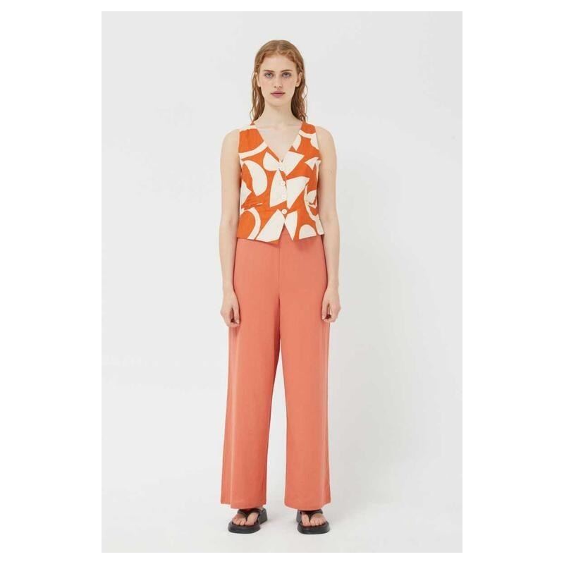 Pantalón recto naranja de tiro alto