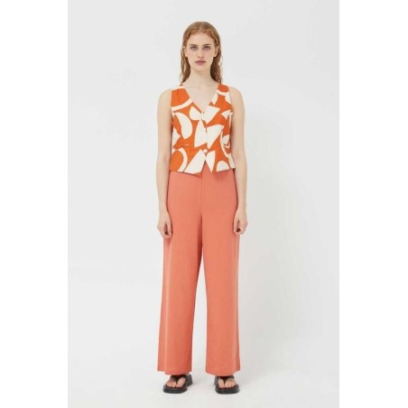 Pantalón recto naranja de tiro alto