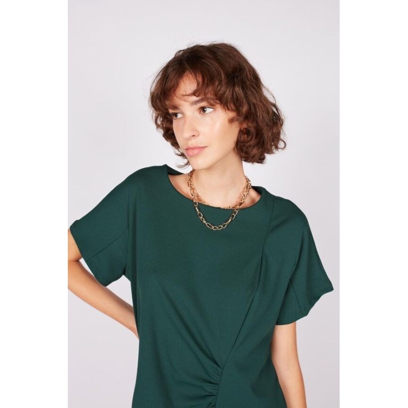 VESTIDO DRAPEADO MIDI