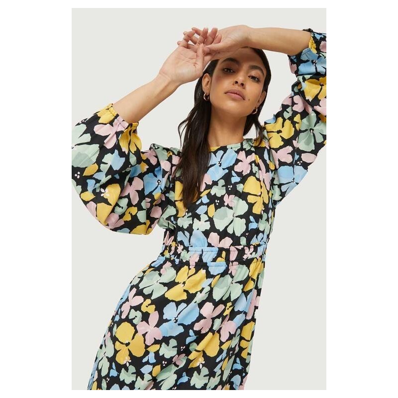 Vestido midi estampado floral Jacinto.