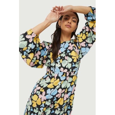 Vestido midi estampado floral Jacinto.