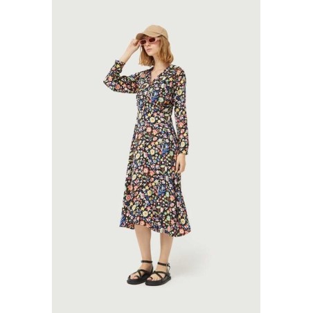 Vestido largo estampado floral pequeño. Vestido largo estampado floral pequeño.