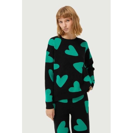 Jersey de punto jacquard de corazones.