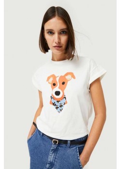 Camiseta con print de perro.