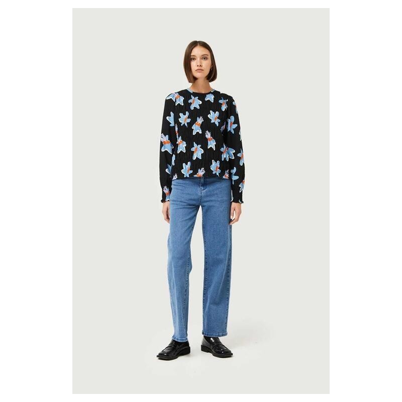 Top nido de abeja estampado floral Caletea.