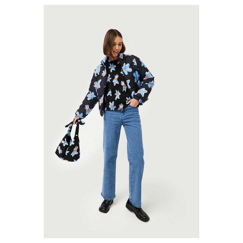 Top nido de abeja estampado floral Caletea.