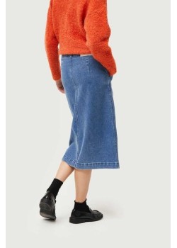 Falda midi vaquera azul. 2