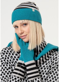 Gorro de punto combinado rayas y liso 2