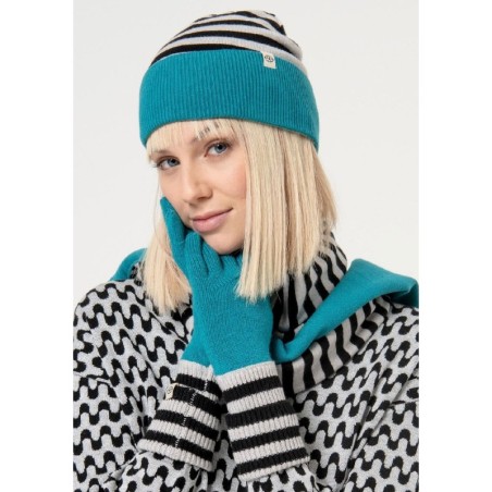 Gorro de punto combinado rayas y liso