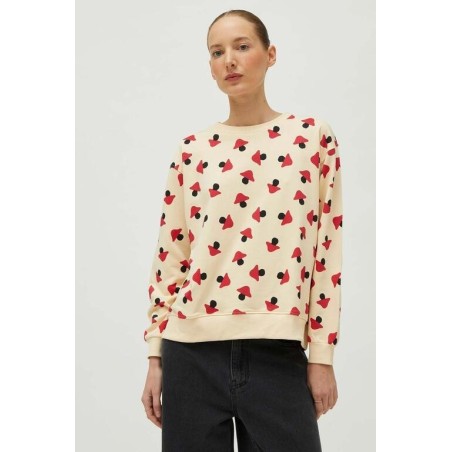 Sudadera estampado de setas beige.